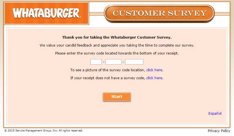 The code needed for the WhatABurger Survey is on your receipt.