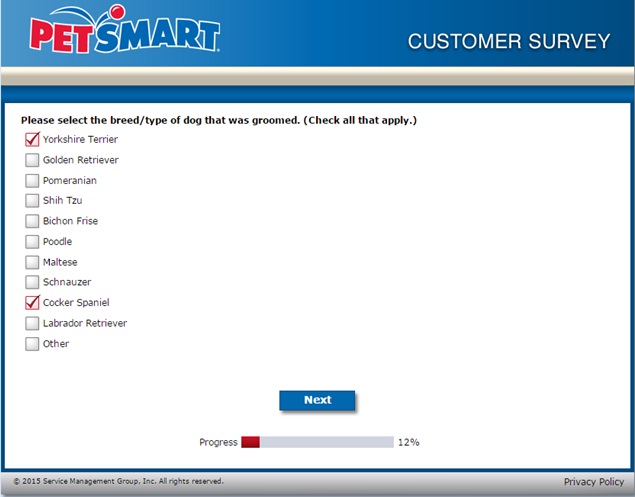In order to get your coupon you have to answer all the questions of the PetSmart survey completion guide.