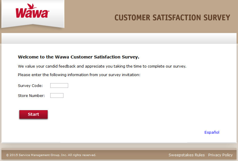 Wawa Nutrition survey page