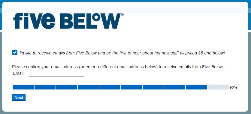 Five Below survey step 9