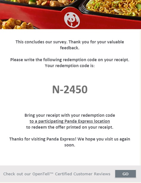Panda Express Survey Completion Guide