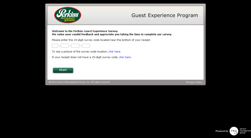 Perkins Experience Survey screenshot