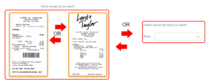 lord and taylor receipt validation
